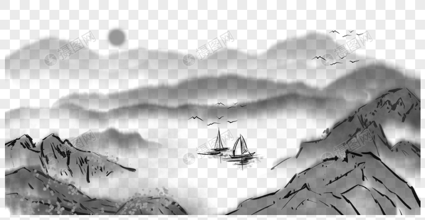 水墨山水画