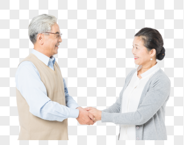 夫妻握手剪影元素