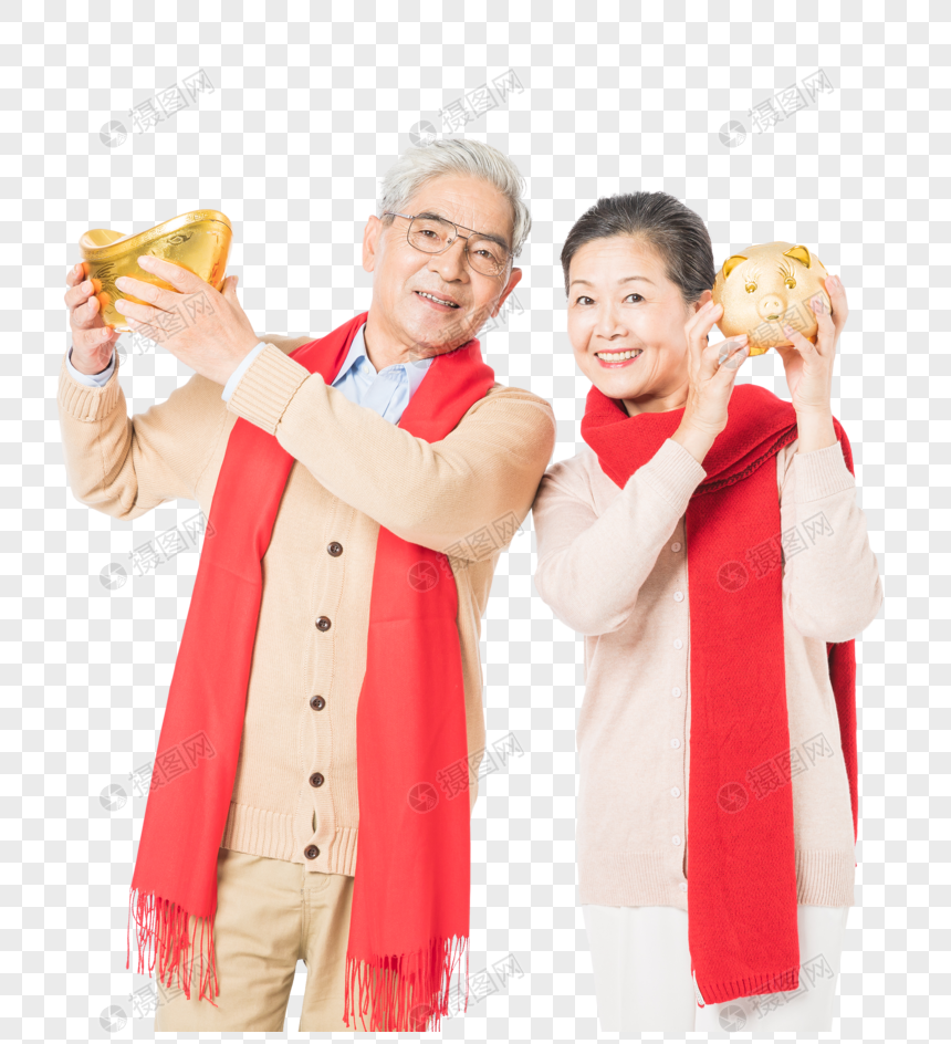 恩爱老年夫妻拜年图片