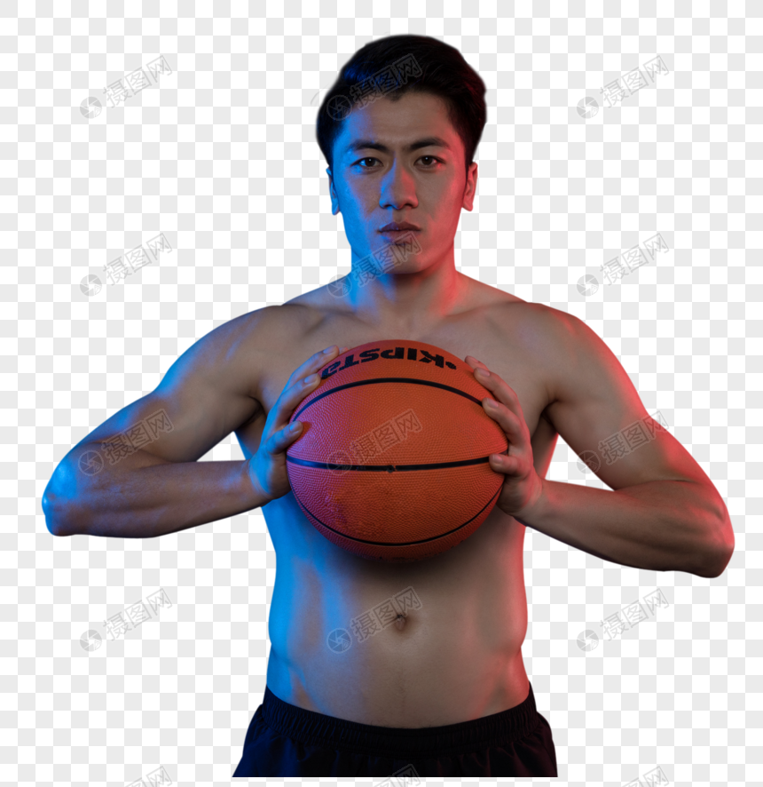 运动男性人像篮球肌肉创意照图片