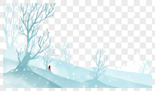 冬日雪景女孩大雪高清图片