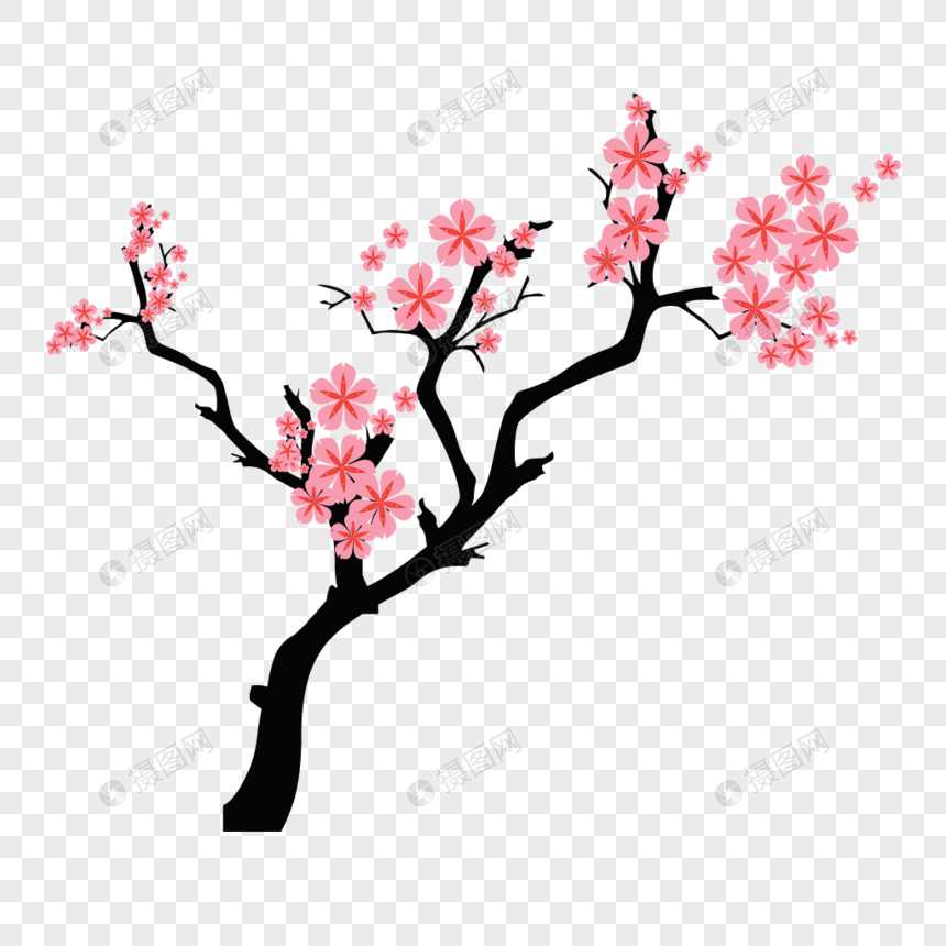梅花树元素素材png格式_设计素材免费下载_vrf高清图片400898405_摄