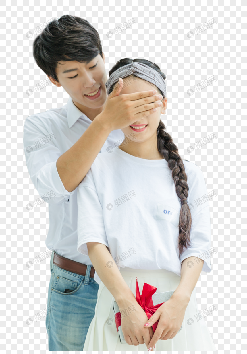 情人节男人蒙住女人眼睛