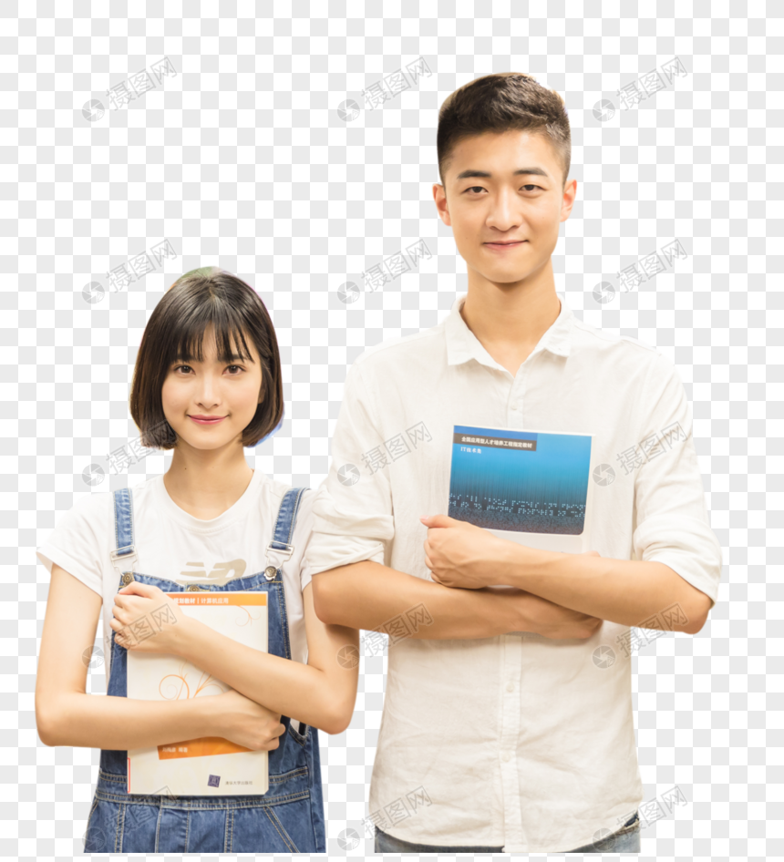 大学男女同学学习图片