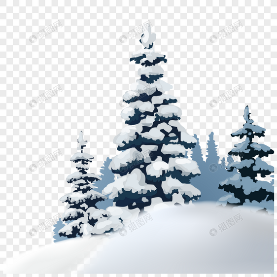 冬天的圣诞树图片