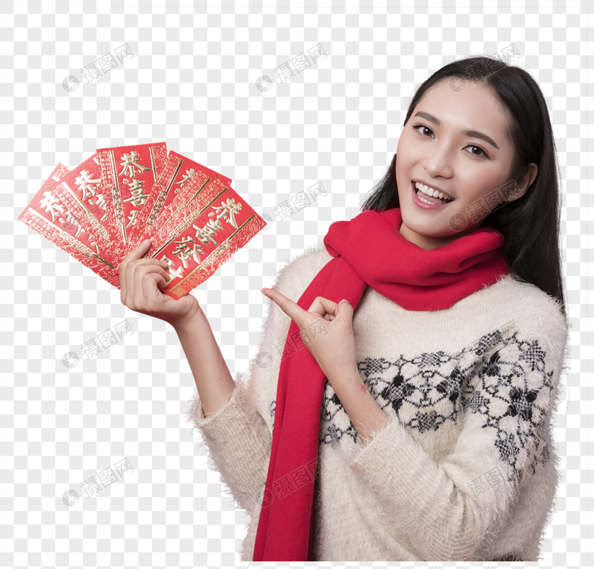 新年发红包的女人
