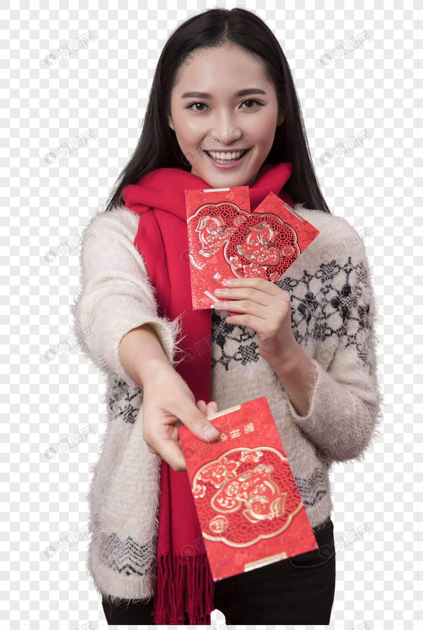 新年发红包的女人