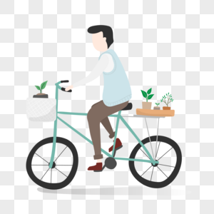 骑自行车绿色环保图片