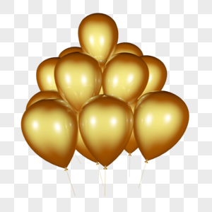 金色气球C4D双12高清图片