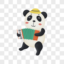 拉手提琴的熊猫图片