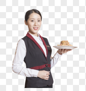 酒店服务员送餐服务高清图片