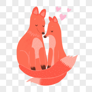 浪漫约会的小狐狸图片