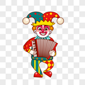 小丑表演手风琴图片