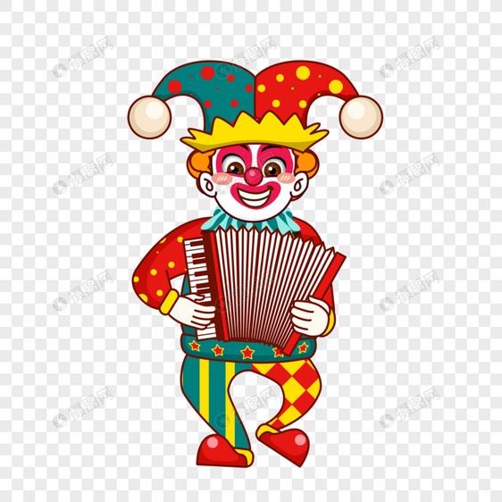 小丑表演手风琴图片