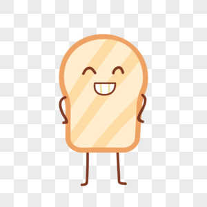 小面包叉腰大笑表情高清图片