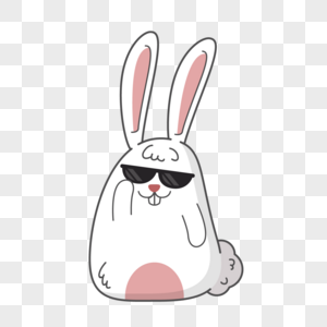 可爱小兔戴墨镜耍酷图片