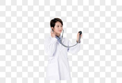 手持听诊器的医生女医生高清图片素材