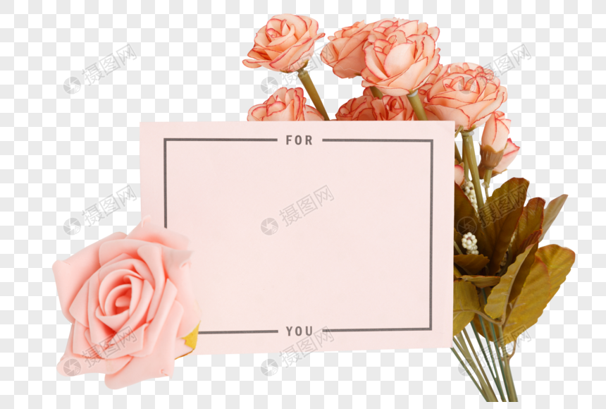 花与信封图片