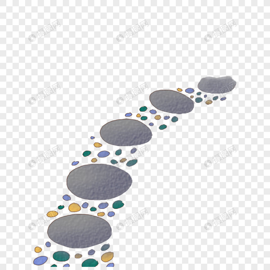 免抠元素 手绘/卡通元素 石子路.