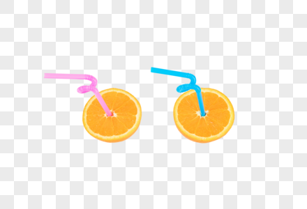 插着吸管的橙子高清图片
