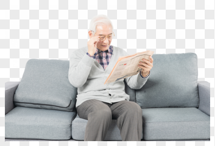 老年生活看报纸图片