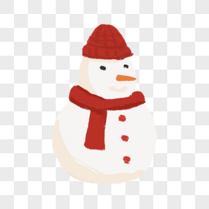 戴红帽子的雪人图片