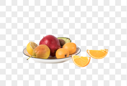 盘子里的各色水果图片
