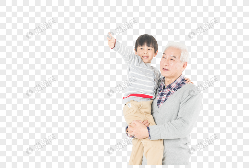 祖孙情爷爷抱孙子