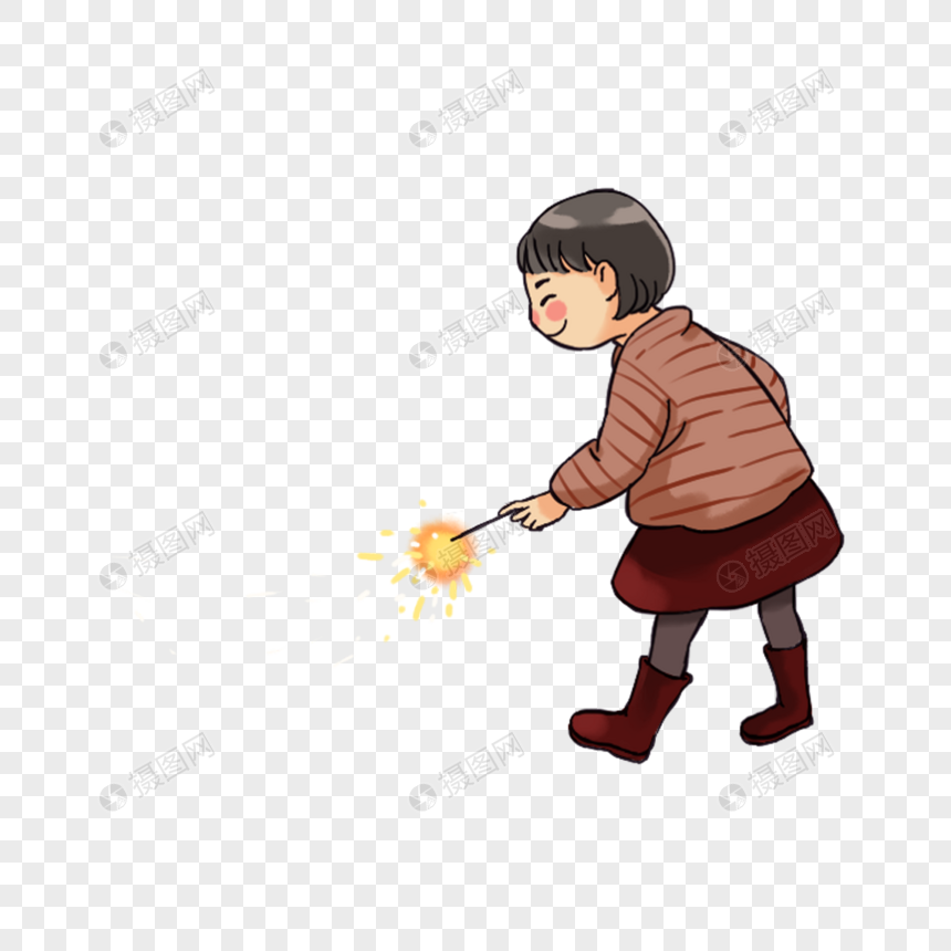放烟花的女孩