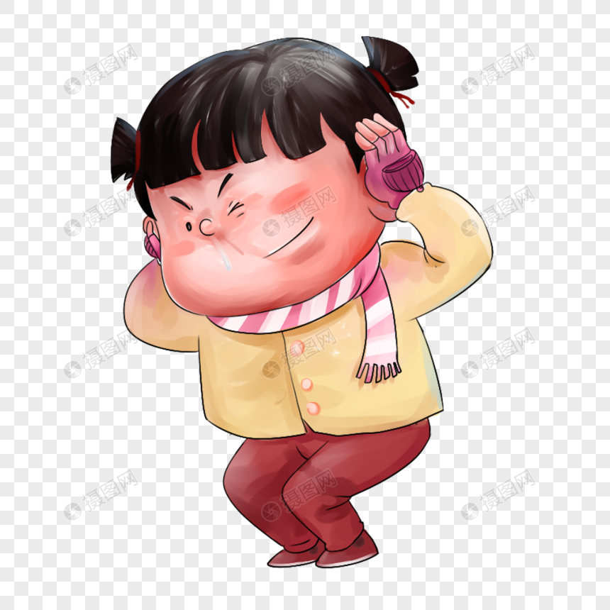 捂着耳朵的女孩