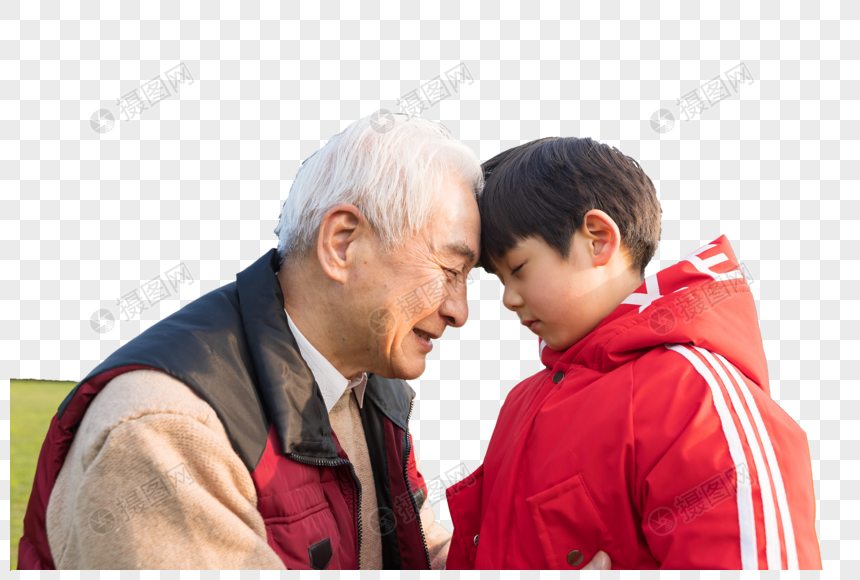 祖孙情爷爷和孙子顶头