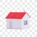 红色房顶小屋图片