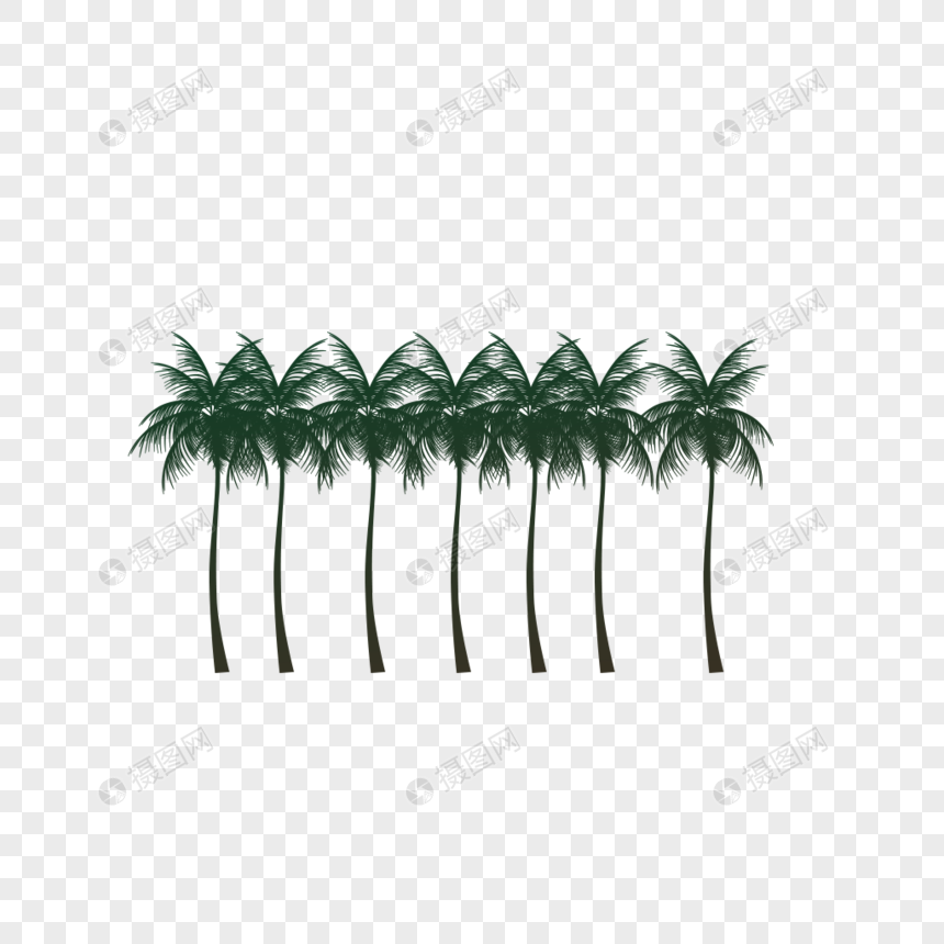 椰树林元素素材PNG格式_设计素材免费下载_