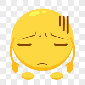 女低头沮丧皱眉的黄点点素材