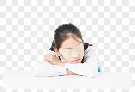 小学生女生使用护眼眼贴图片