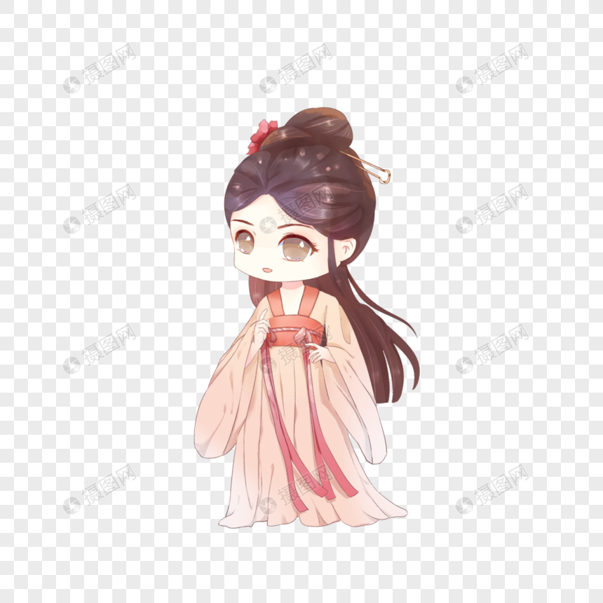 手绘/卡通元素 古风美女.