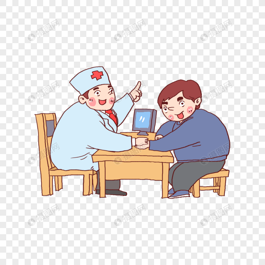 手绘/卡通元素 看病的医生.