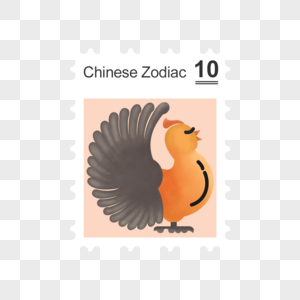 鸡邮票图片
