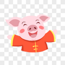 开心的猪图片