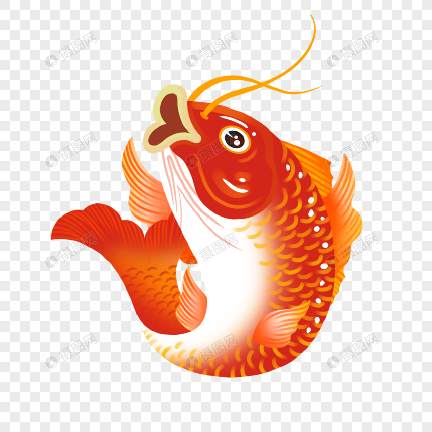 红锦鲤元素素材PNG格式_设计素材免费下载_