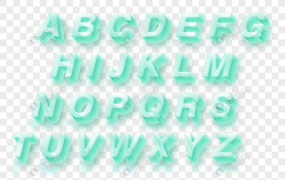 水晶立体英文字母图片