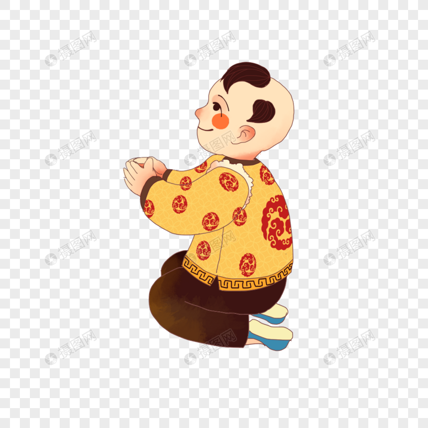 跪拜的男孩