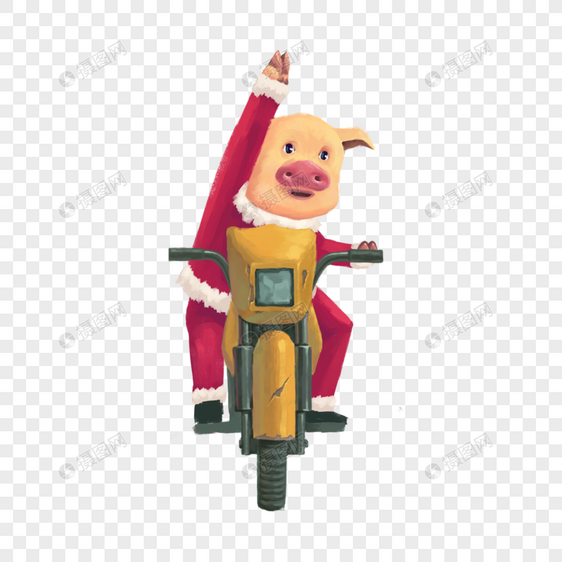 骑摩托回家的猪图片