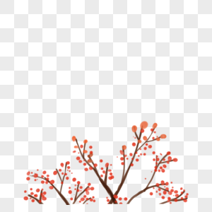 红色梅花枝图片