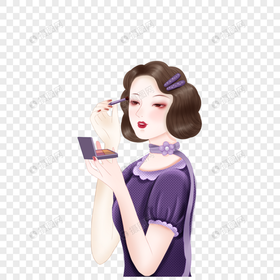 画眼影的美女图片