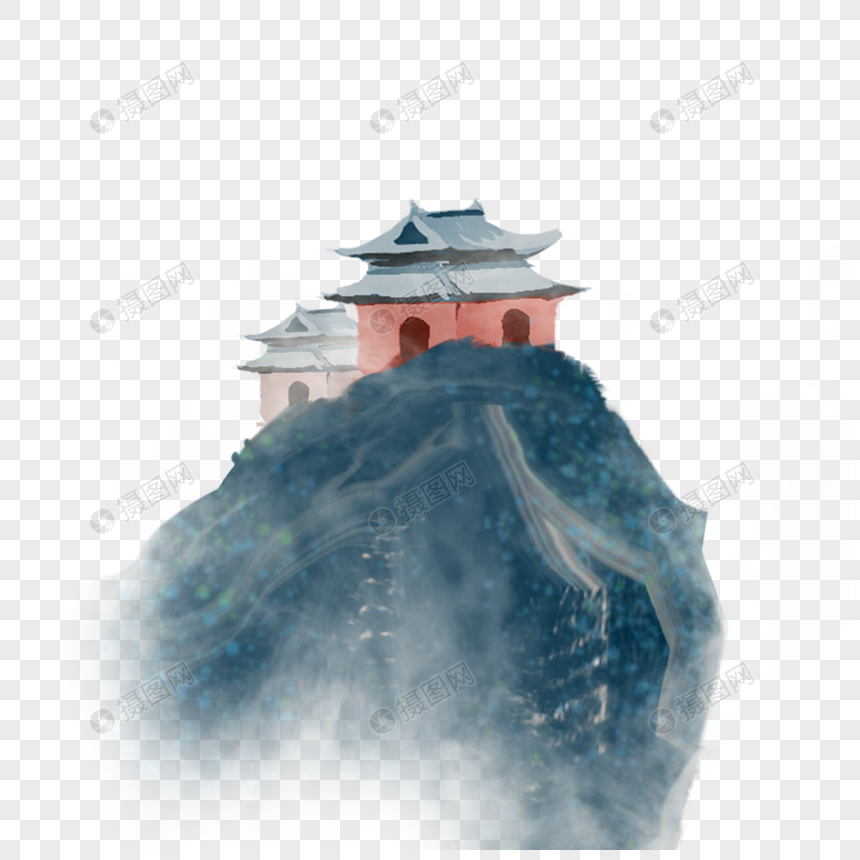 山顶的建筑图片