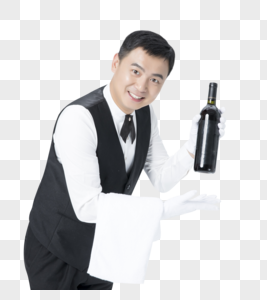 男服务员拿红酒图片