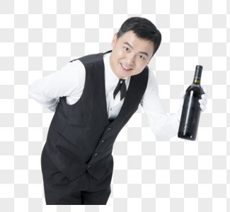 男服务员拿红酒图片