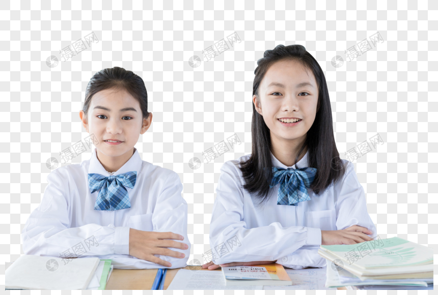 两位女学生图片