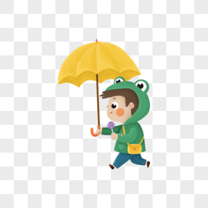 打伞的男孩图片